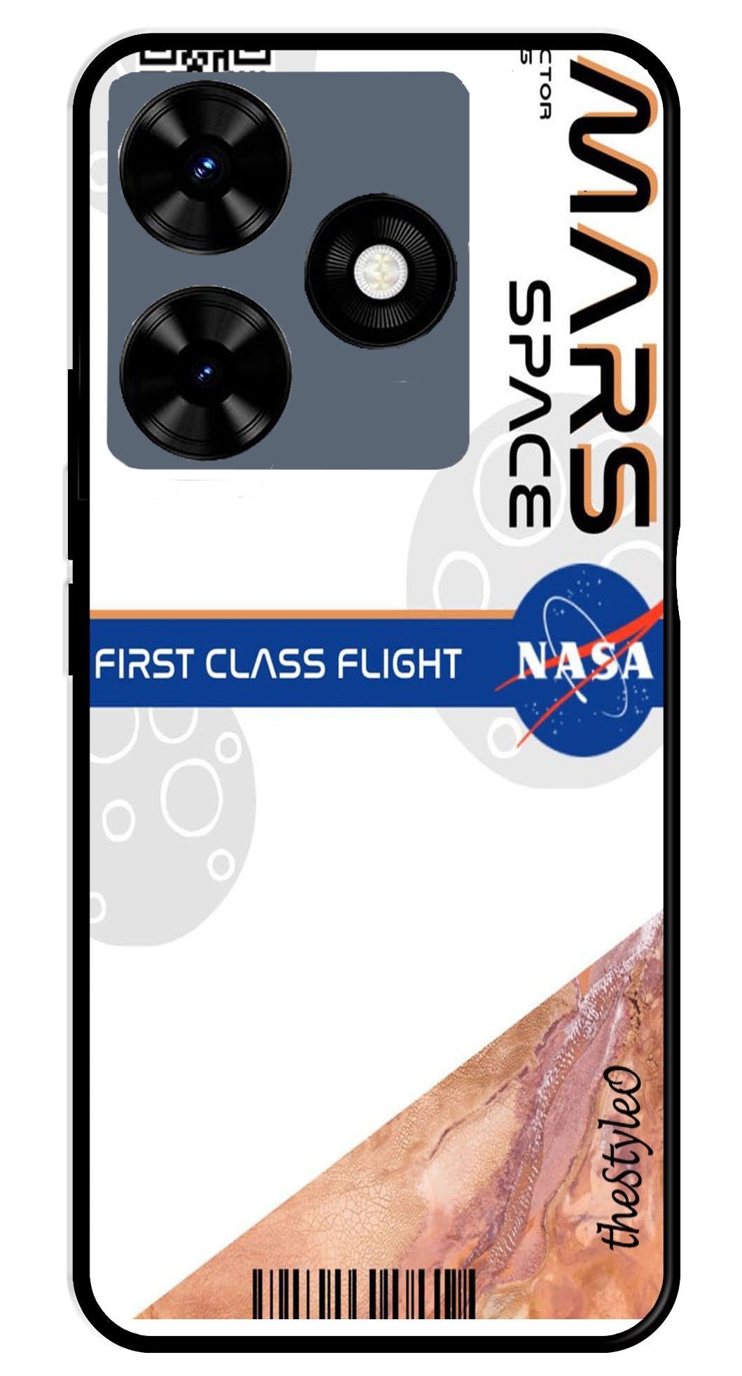Mars Space Metal Mobile Case for Tecno Spark 10 Mars Space Metal Mobile Case for Tecno Spark 10 (Design No -81)
