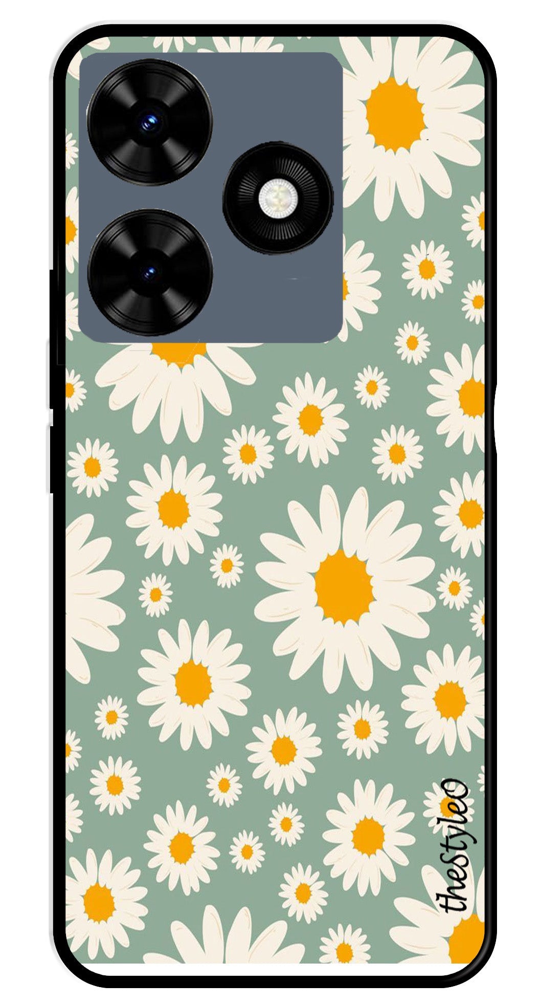 Floral Design Metal Mobile Case for Tecno Spark 10 Floral Design Metal Mobile Case for Tecno Spark 10 (Design No -87)