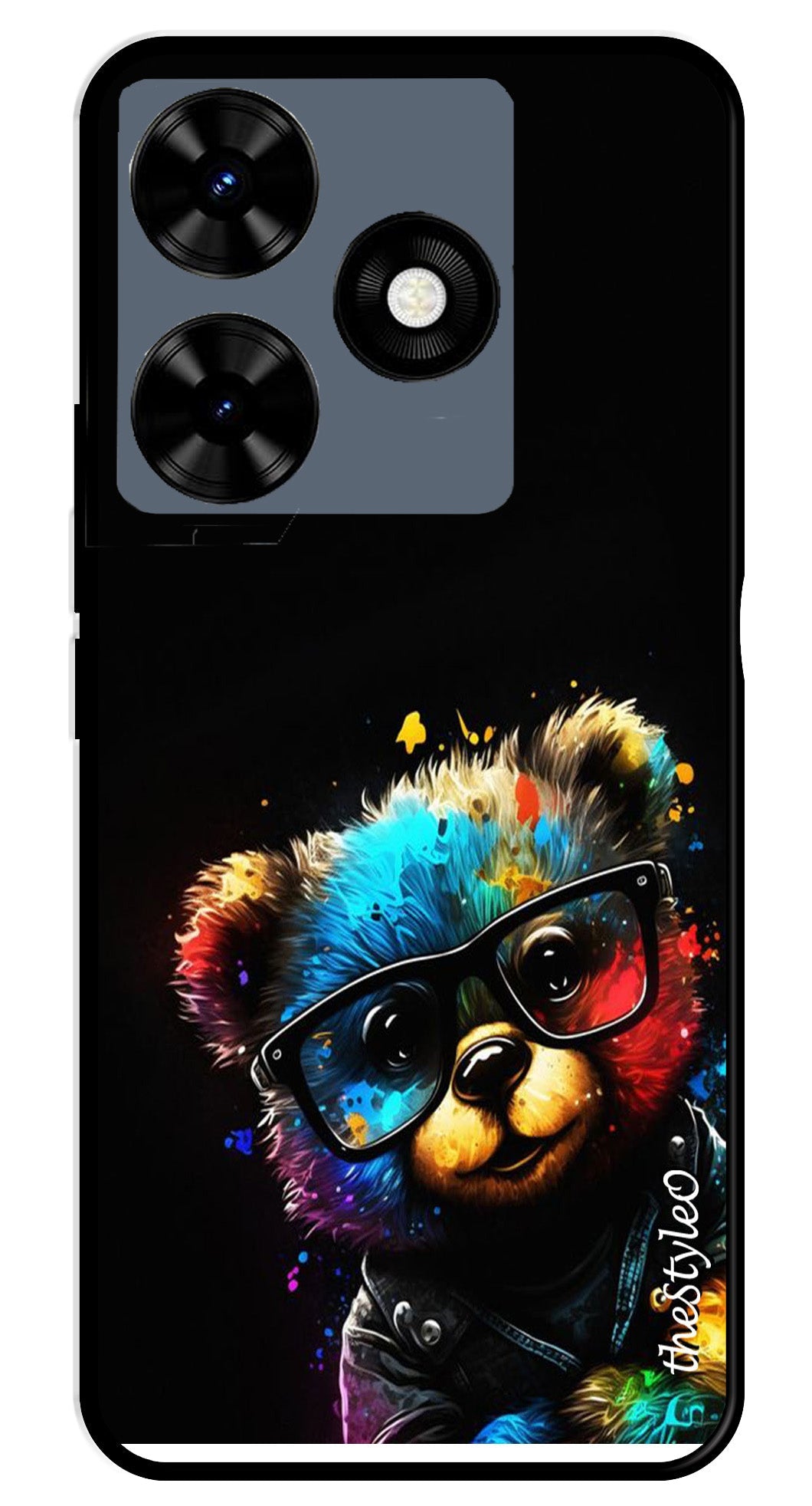 Teddy Bear Metal Mobile Case for Tecno Spark 10 Teddy Bear Metal Mobile Case for Tecno Spark 10 (Design No -94)