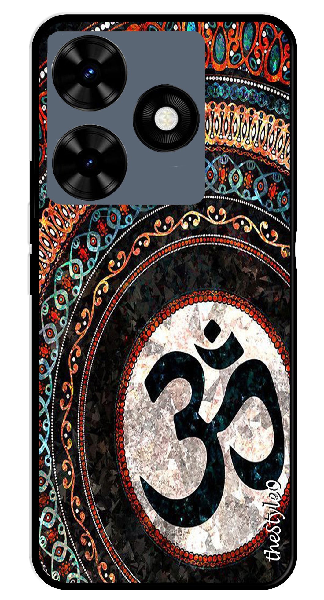 Leafs Design Metal Mobile Case for Tecno Spark 10C Leafs Design Metal Mobile Case for Tecno Spark 10C (Design No -14)