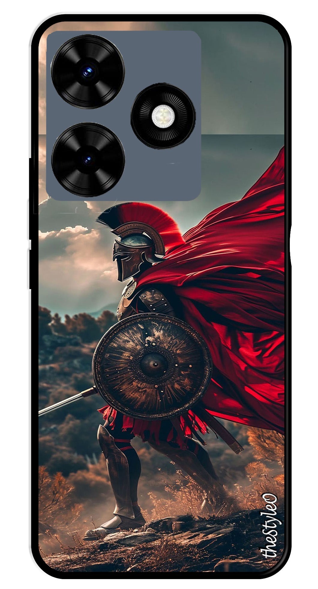 Spartan Fighter Metal Mobile Case for Tecno Spark 10C Spartan Fighter Metal Mobile Case for Tecno Spark 10C (Design No -89)