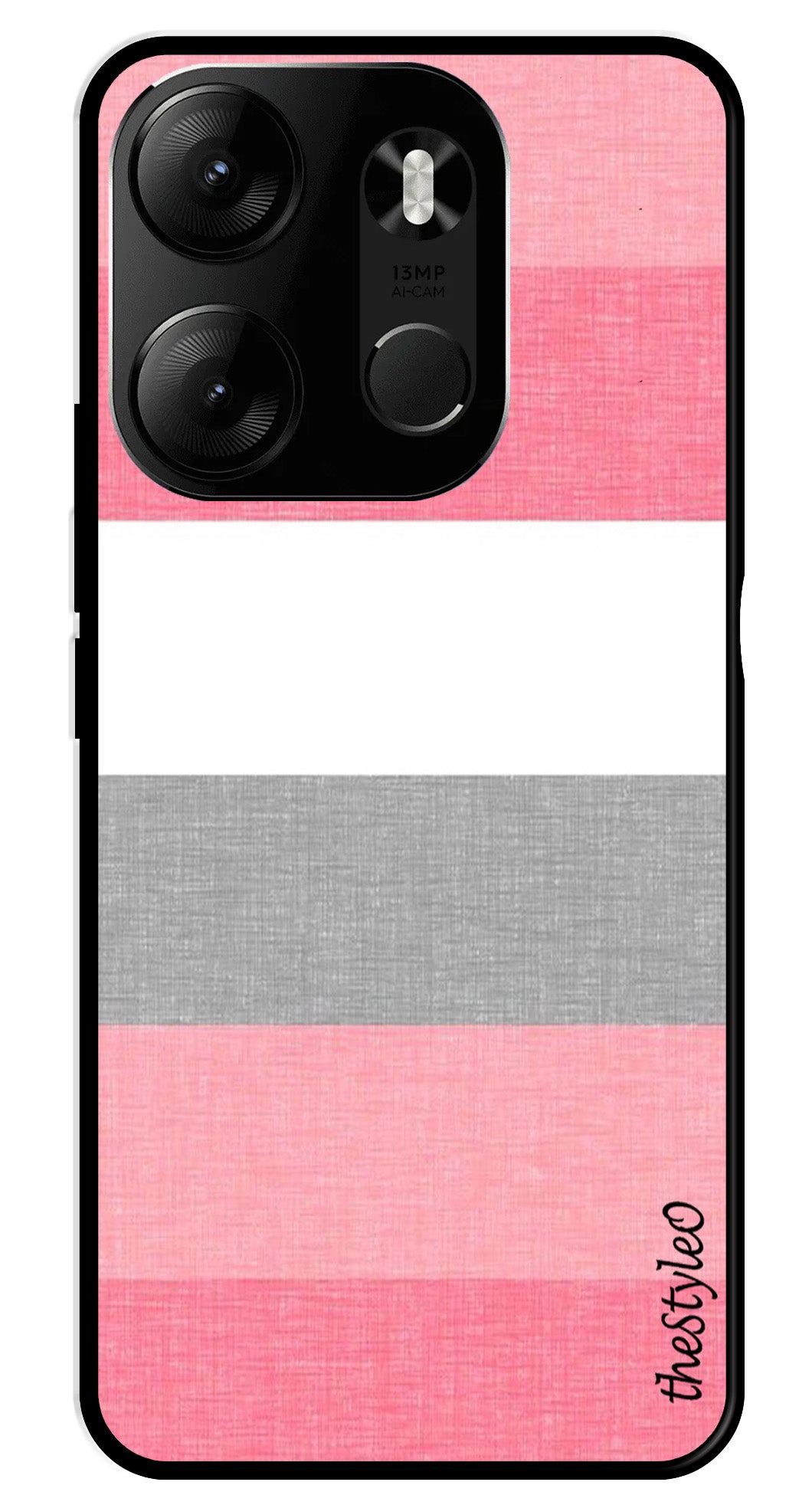 Hearts Pattern Metal Mobile Case for Tecno Spark Go Hearts Pattern Metal Mobile Case for Tecno Spark Go (Design No -22)