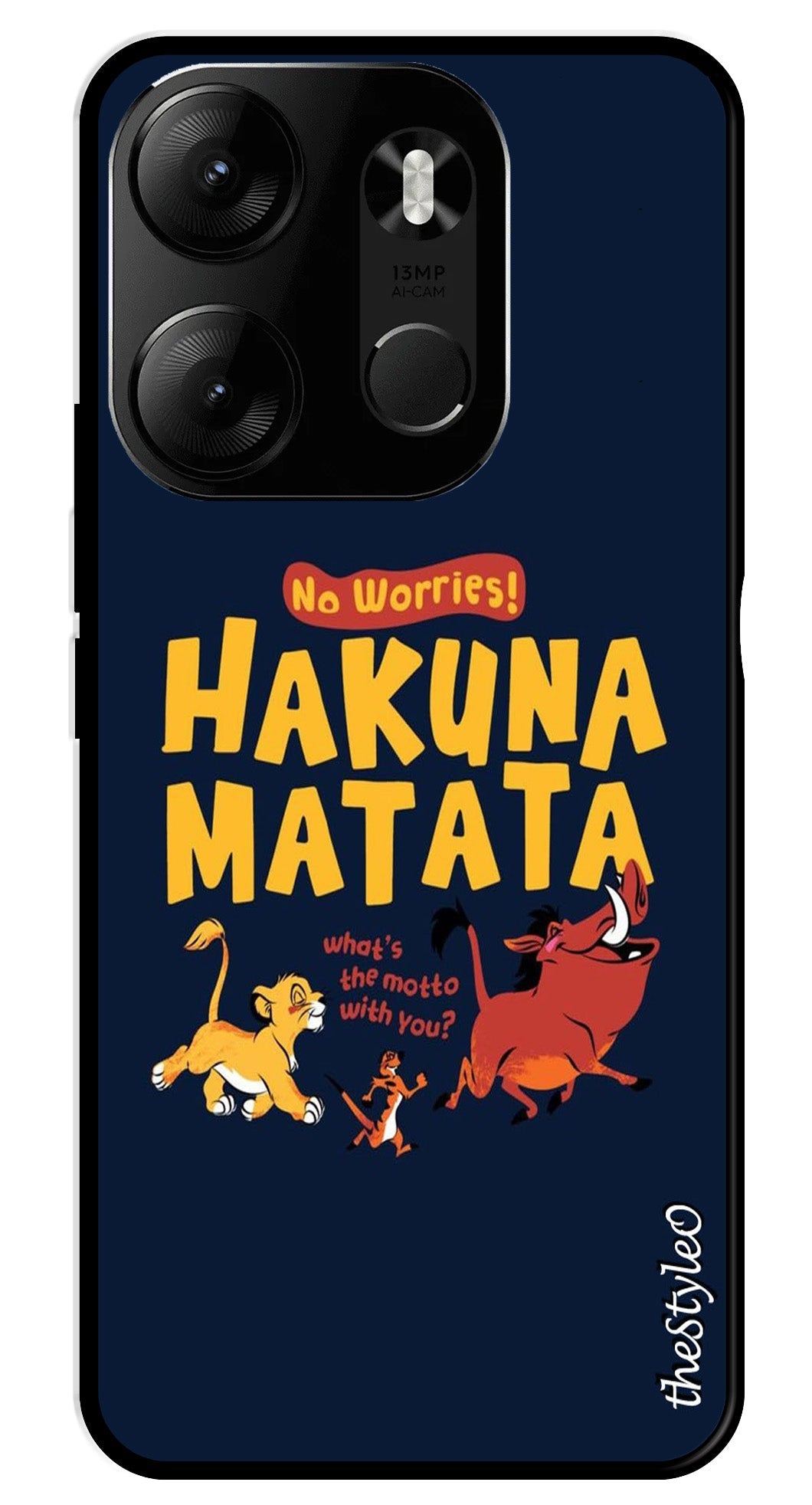 Hakuna Matata Metal Mobile Case for Tecno Spark Go Hakuna Matata Metal Mobile Case for Tecno Spark Go (Design No -62)