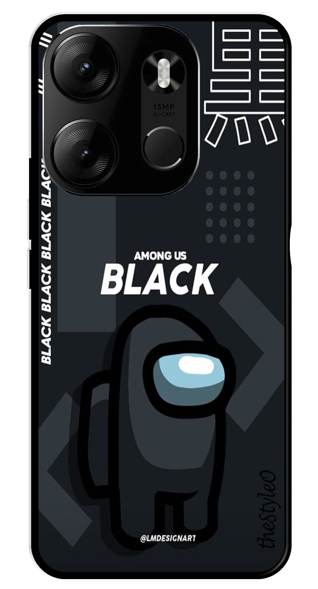 Among us Black Metal Mobile Case for Tecno Spark Go (Design No -67)