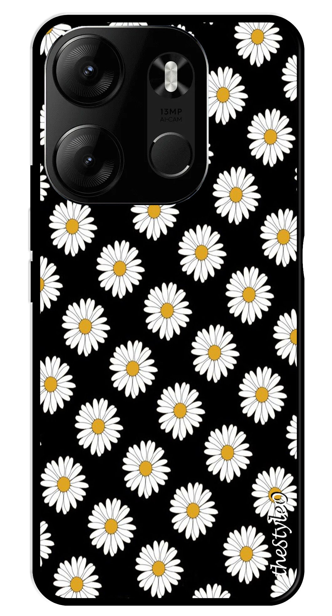 Daisy Flower Metal Mobile Case for Tecno Spark Go Daisy Flower Metal Mobile Case for Tecno Spark Go (Design No -75)
