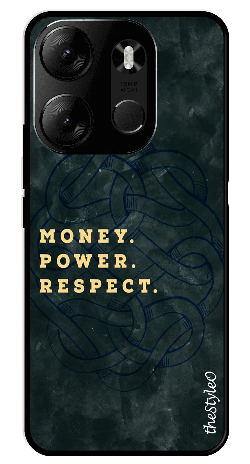 Money Power Respect Metal Mobile Case for Tecno Spark Go Money Power Respect Metal Mobile Case for Tecno Spark Go (Design No -79)