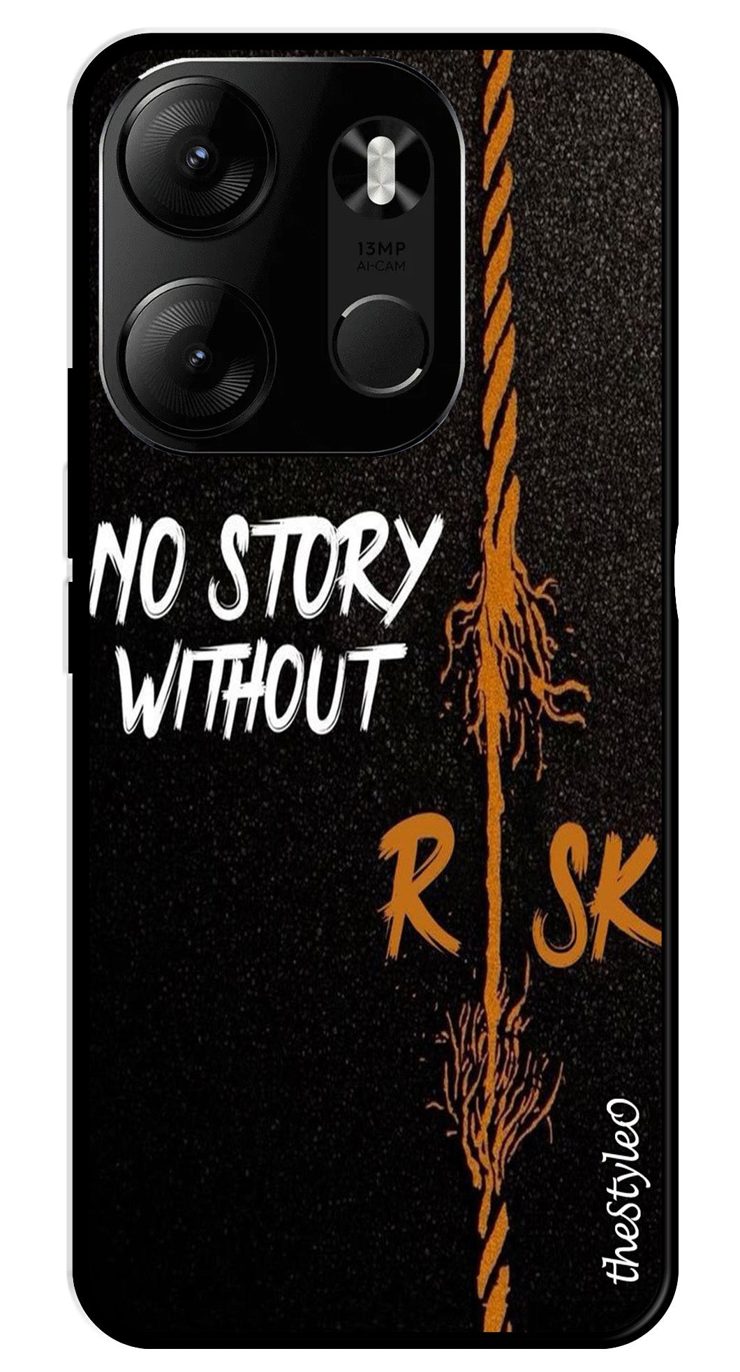 No Story without Risk Metal Mobile Case for Tecno Spark Go No Story without Risk Metal Mobile Case for Tecno Spark Go (Design No -82)