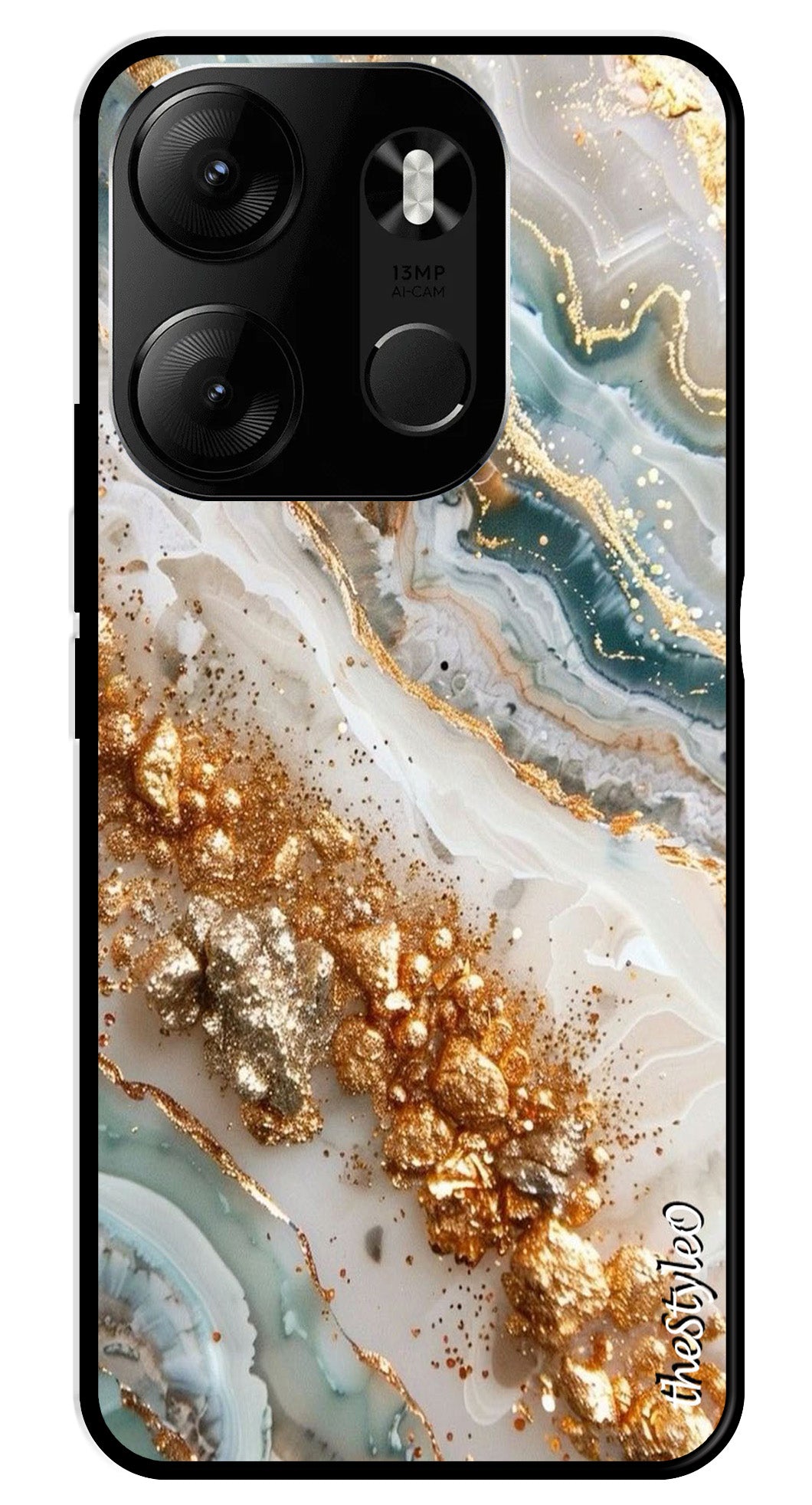 Marble Design Metal Mobile Case for Tecno Spark Go Marble Design Metal Mobile Case for Tecno Spark Go (Design No -92)