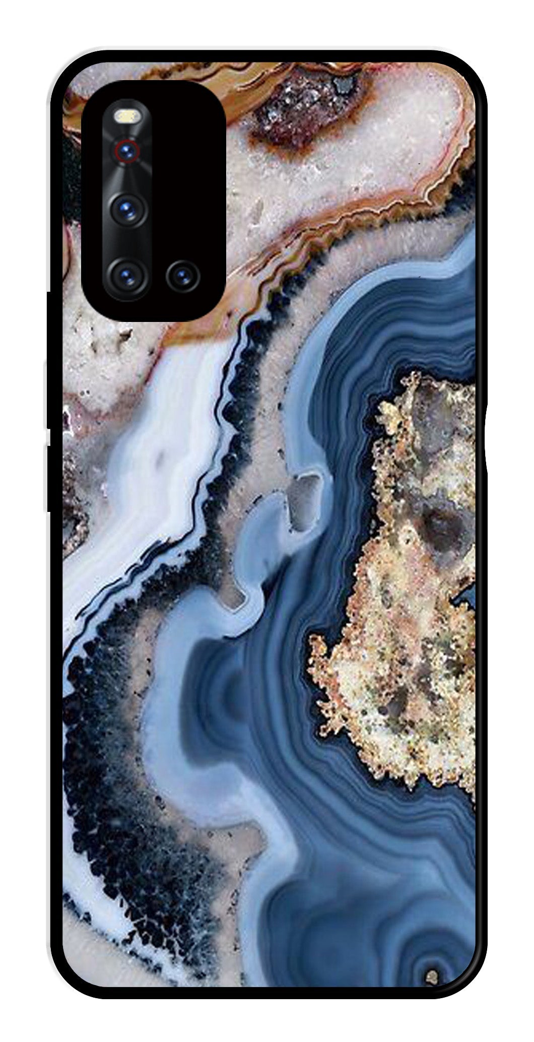 Marble Design Metal Mobile Case for Vivo V19 (Design No -53)
