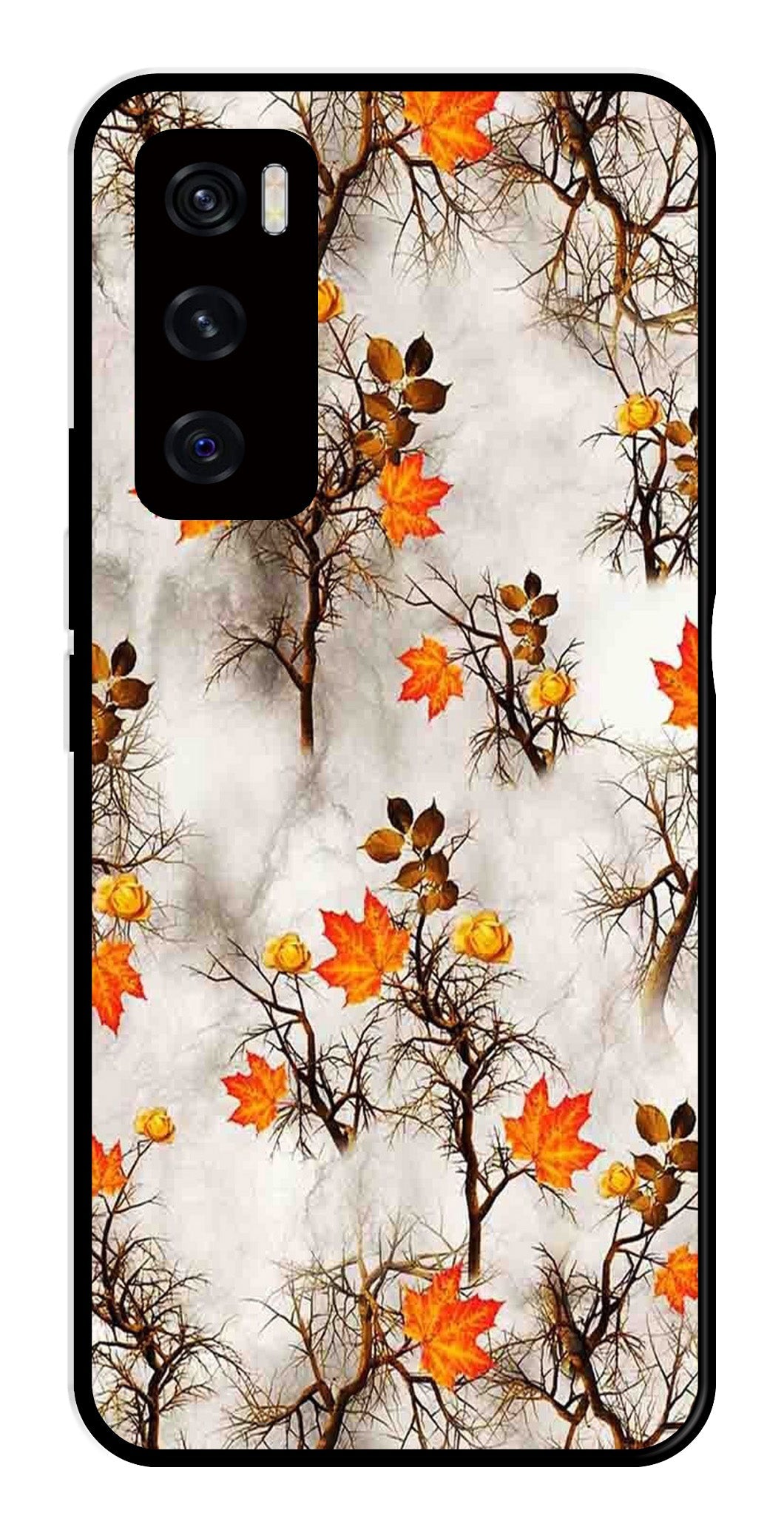 Autumn leaves Metal Mobile Case for Vivo V20 SE (Design No -55)