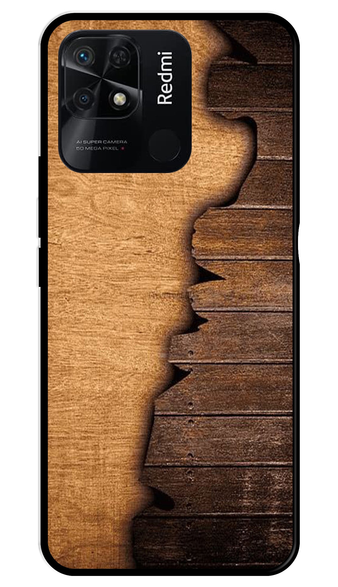 Wooden Design Metal Mobile Case for Redmi 10 Power Wooden Design Metal Mobile Case for Redmi 10 Power (Design No -13)