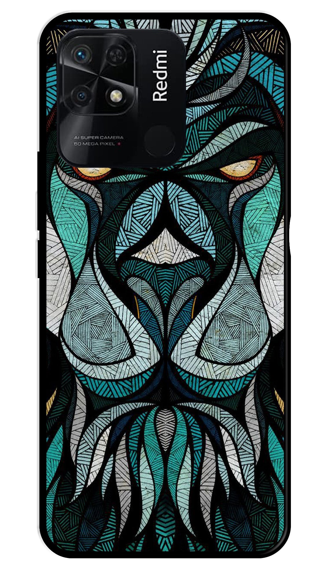 Lion Pattern Metal Mobile Case for Redmi 10 Power Lion Pattern Metal Mobile Case for Redmi 10 Power (Design No -40)