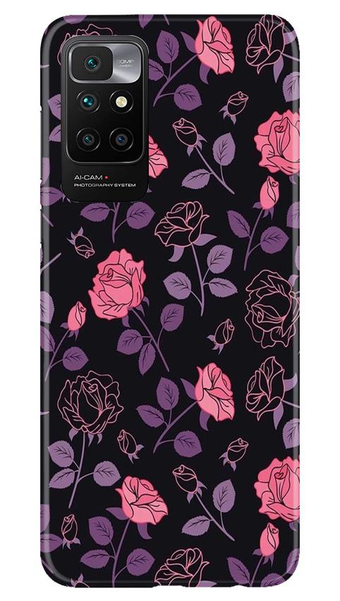 Rose Black Background Mobile Back Case for Redmi 10 Prime (Design - 27) Rose Black Background Case for Redmi 10 Prime