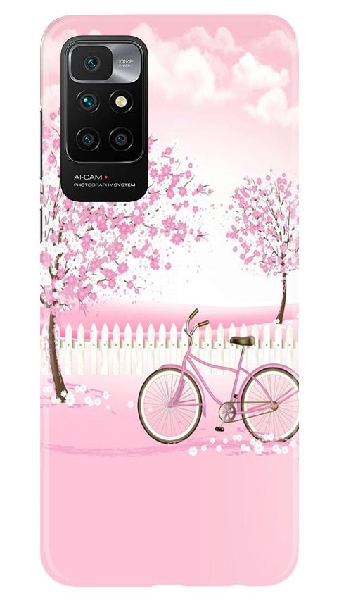 Pink Flowers Cycle Mobile Back Case for Redmi 10 Prime (Design - 102) Pink Flowers Cycle Case for Redmi 10 Prime (Design - 102)