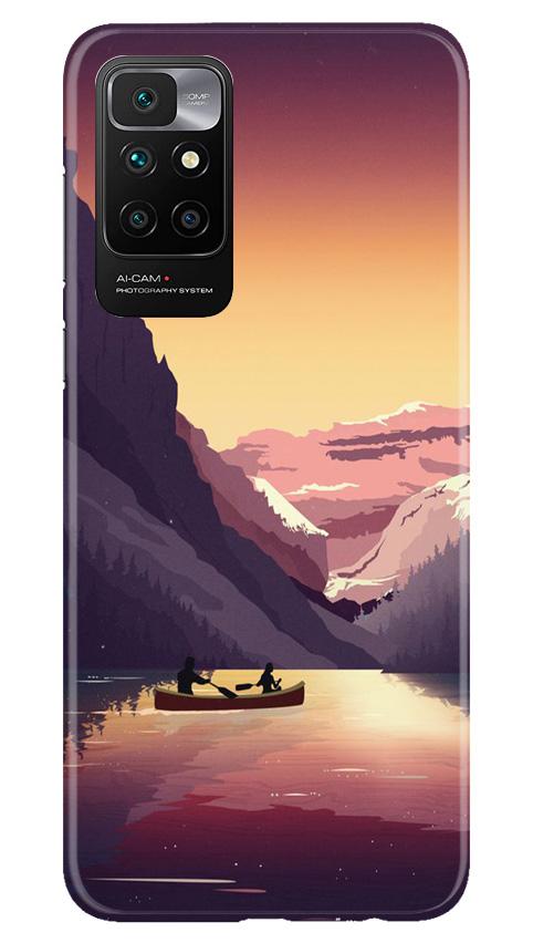 Mountains Boat Mobile Back Case for Redmi 10 Prime (Design - 181) Mountains Boat Case for Redmi 10 Prime (Design - 181)