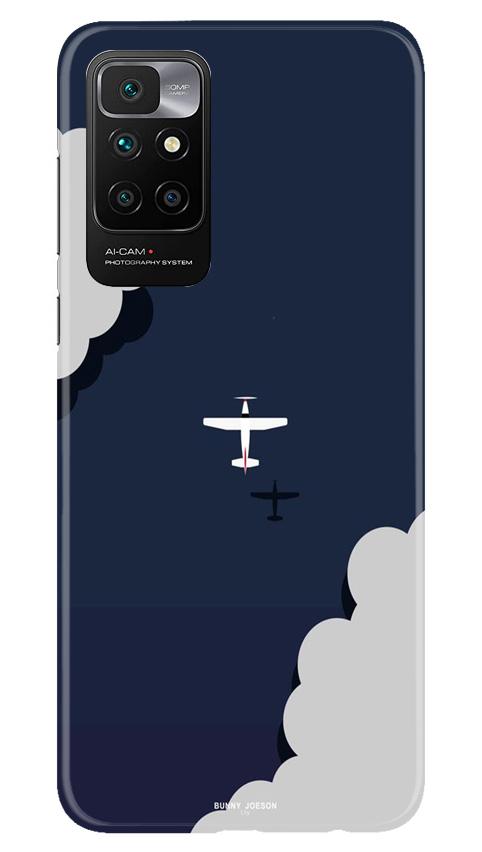 Clouds Plane Mobile Back Case for Redmi 10 Prime (Design - 196) Clouds Plane Case for Redmi 10 Prime (Design - 196)