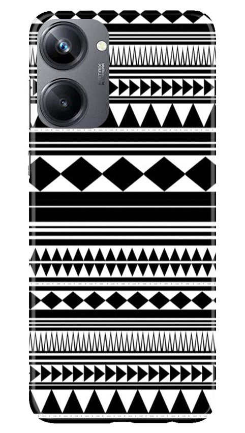 Black white Pattern Mobile Back Case for Realme 10 Pro 5G (Design - 5) Black white Pattern Case for Realme 10 Pro 5G