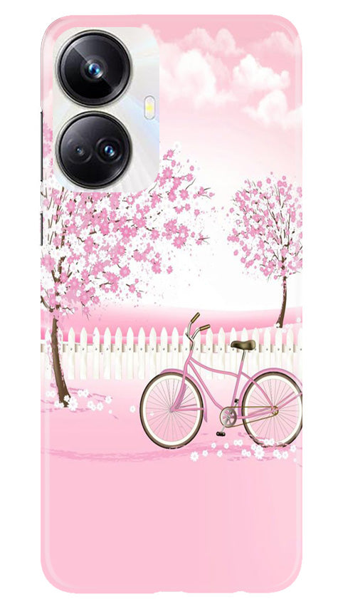 Pink Flowers Cycle Mobile Back Case for Realme 10 Pro Plus 5G (Design - 102) Pink Flowers Cycle Case for Realme 10 Pro Plus 5G (Design - 102)
