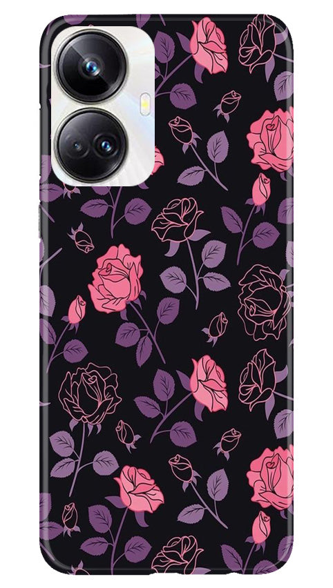 Rose Black Background Mobile Back Case for Realme 10 Pro Plus 5G (Design - 27) Rose Black Background Case for Realme 10 Pro Plus 5G