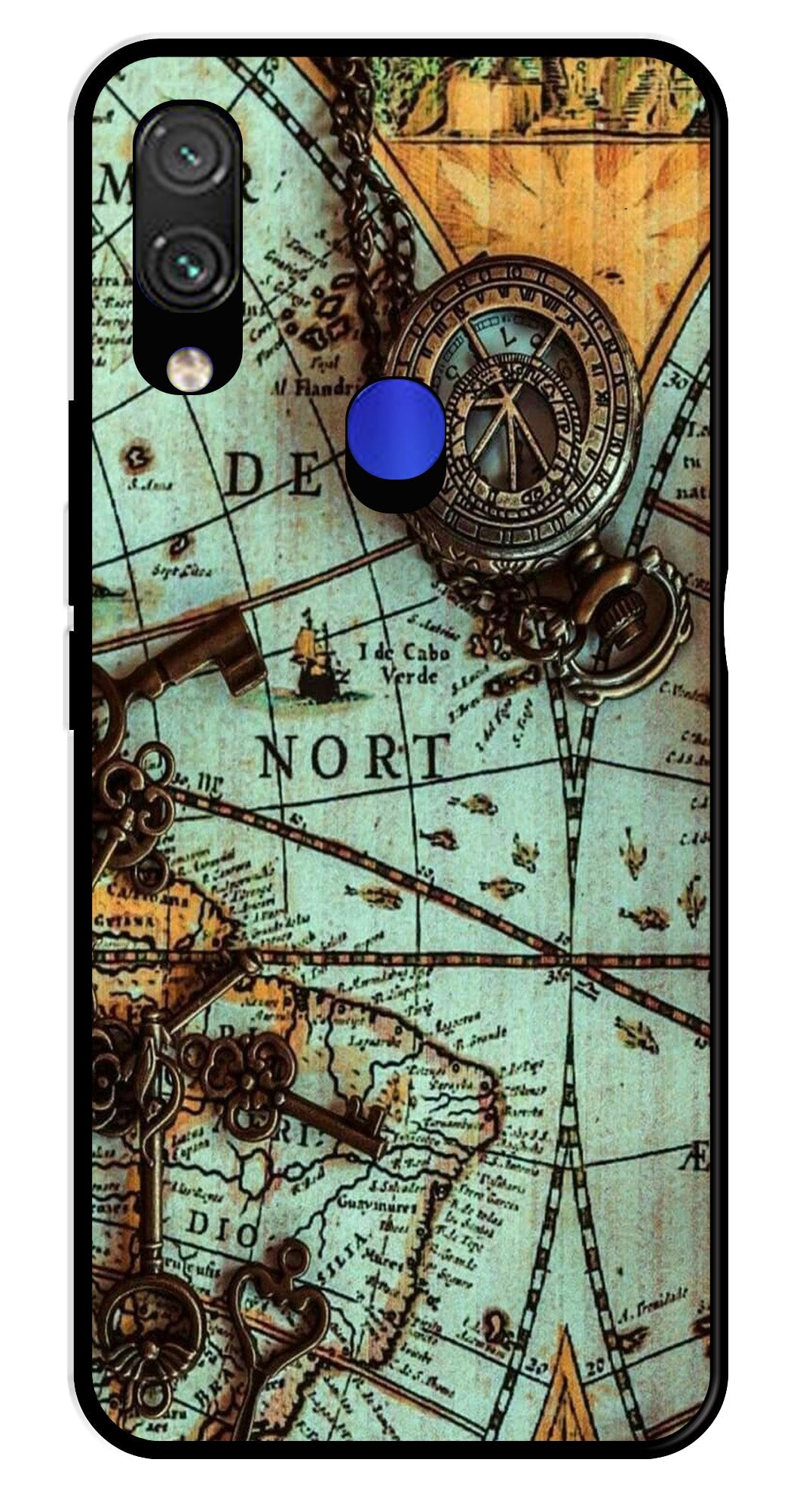Map Design Metal Mobile Case for Xiaomi Mi 10T (Design No -54)