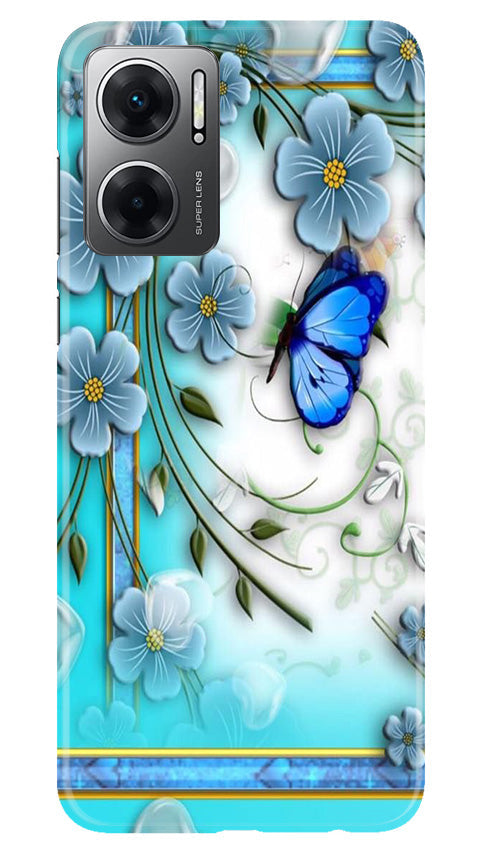 Blue Butterfly Mobile Back Case for Redmi 11 Prime 5G (Design - 21) Blue Butterfly Case for Redmi 11 Prime 5G