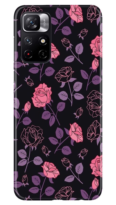 Rose Pattern Mobile Back Case for Redmi Note 11T 5G (Design - 2) Rose Pattern Case for Redmi Note 11T 5G