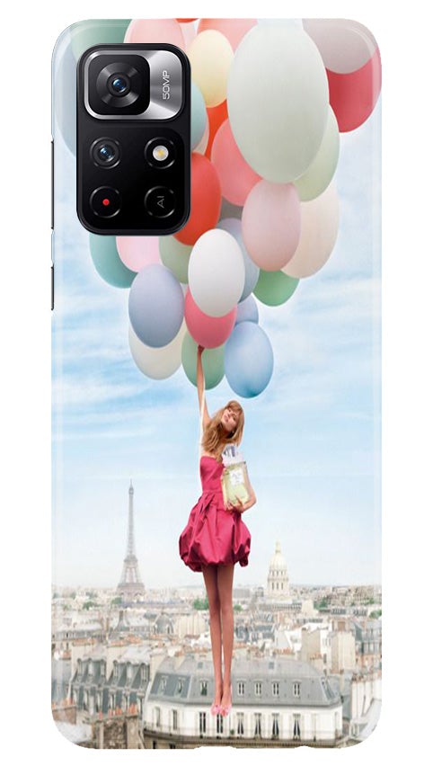 Girl with Baloon Mobile Back Case for Redmi Note 11T 5G (Design - 84) Girl with Baloon Case for Redmi Note 11T 5G