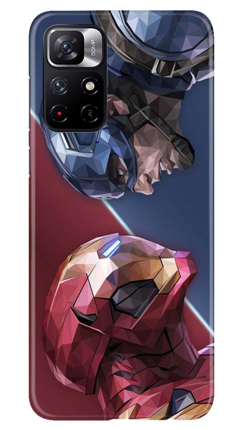 Ironman Captain America Mobile Back Case for Redmi Note 11T 5G (Design - 245) Ironman Captain America Case for Redmi Note 11T 5G (Design No. 245)