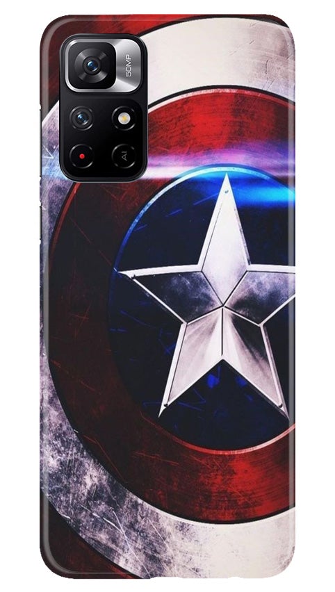 Captain America Shield Mobile Back Case for Redmi Note 11T 5G (Design - 250) Captain America Shield Case for Redmi Note 11T 5G (Design No. 250)