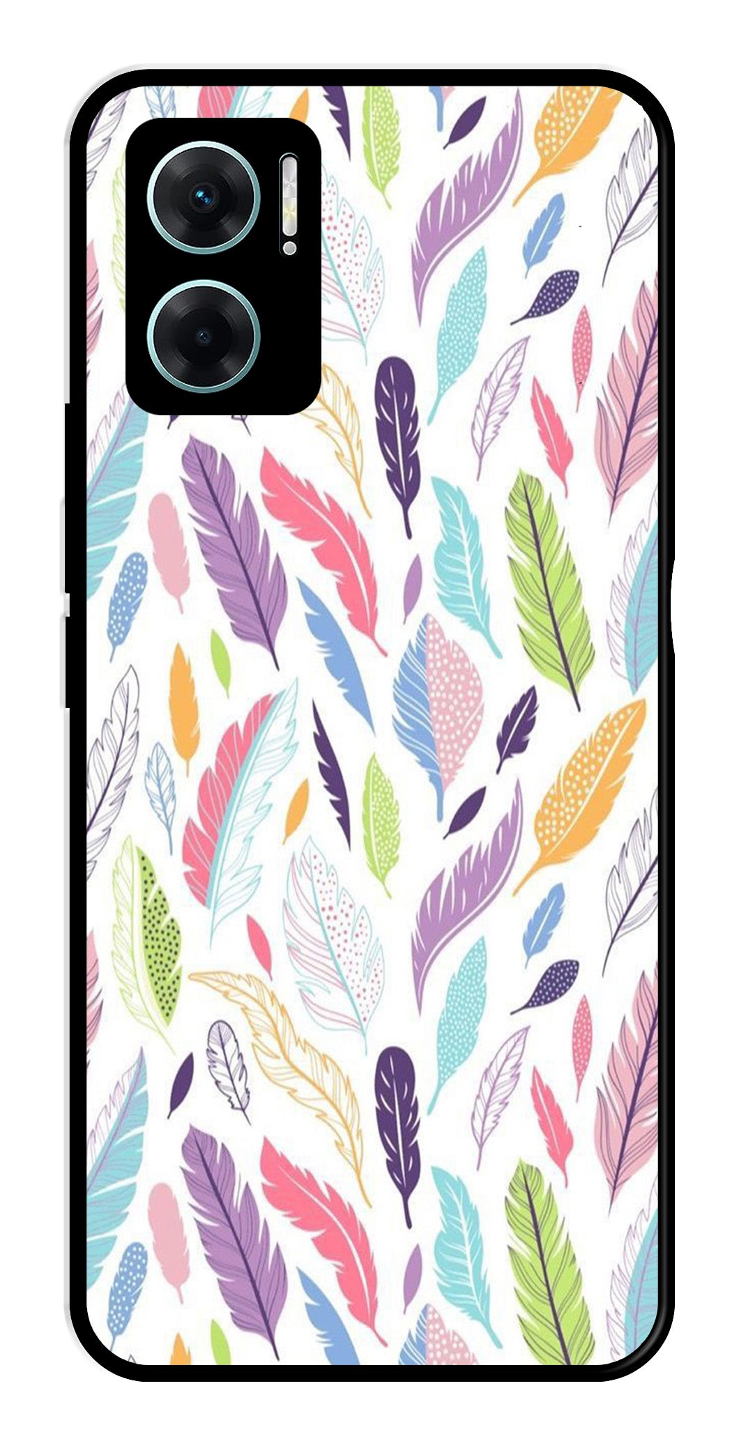 Colorful Feathers Metal Mobile Case for Redmi 11 Prime 5G Colorful Feathers Metal Mobile Case for Redmi 11 Prime 5G (Design No -06)
