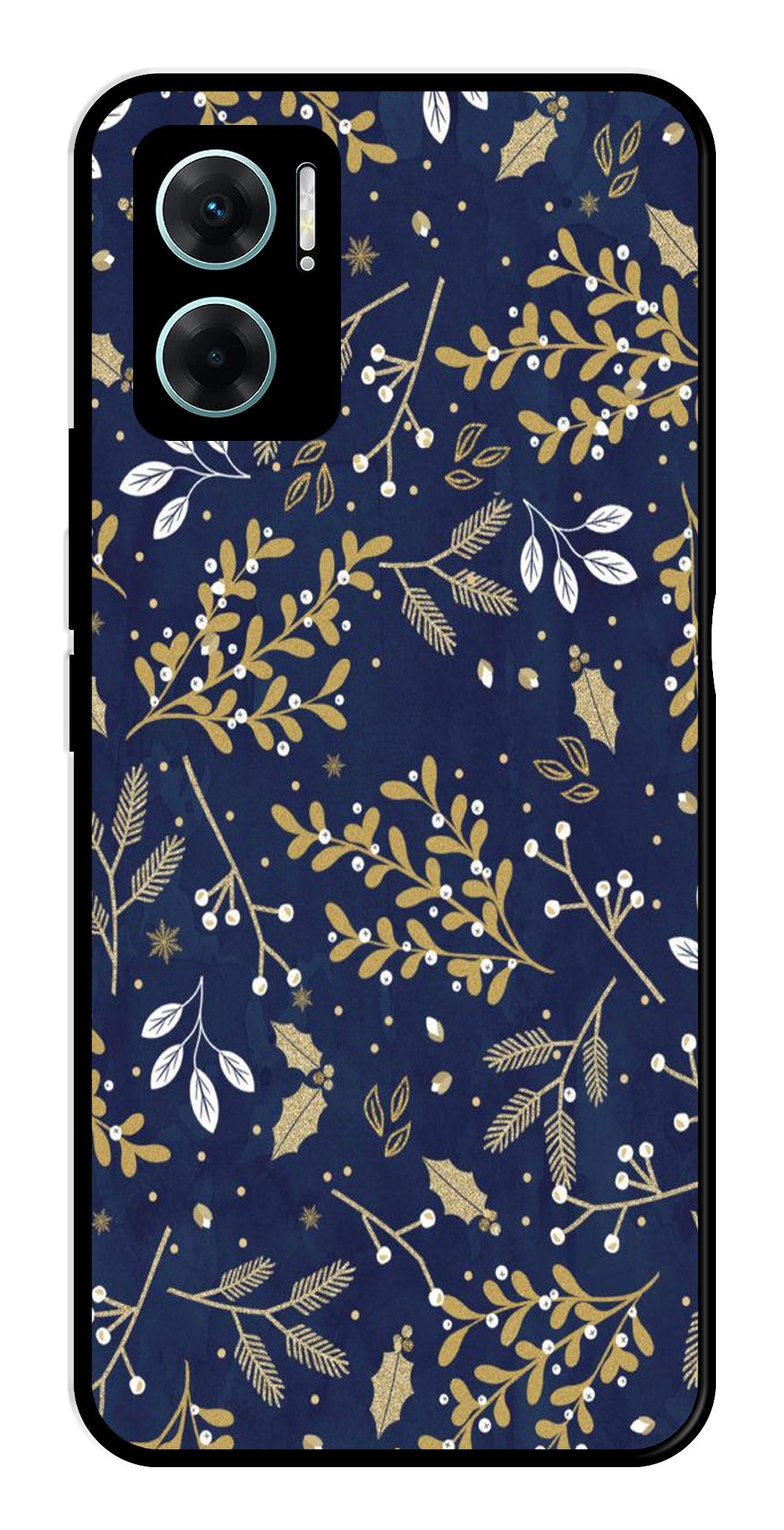 Floral Pattern Metal Mobile Case for Redmi 11 Prime 5G (Design No -52)