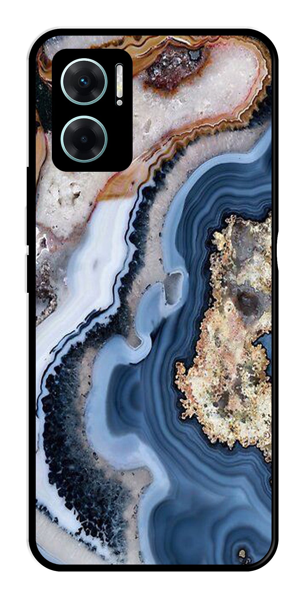 Marble Design Metal Mobile Case for Redmi 11 Prime 5G (Design No -53)