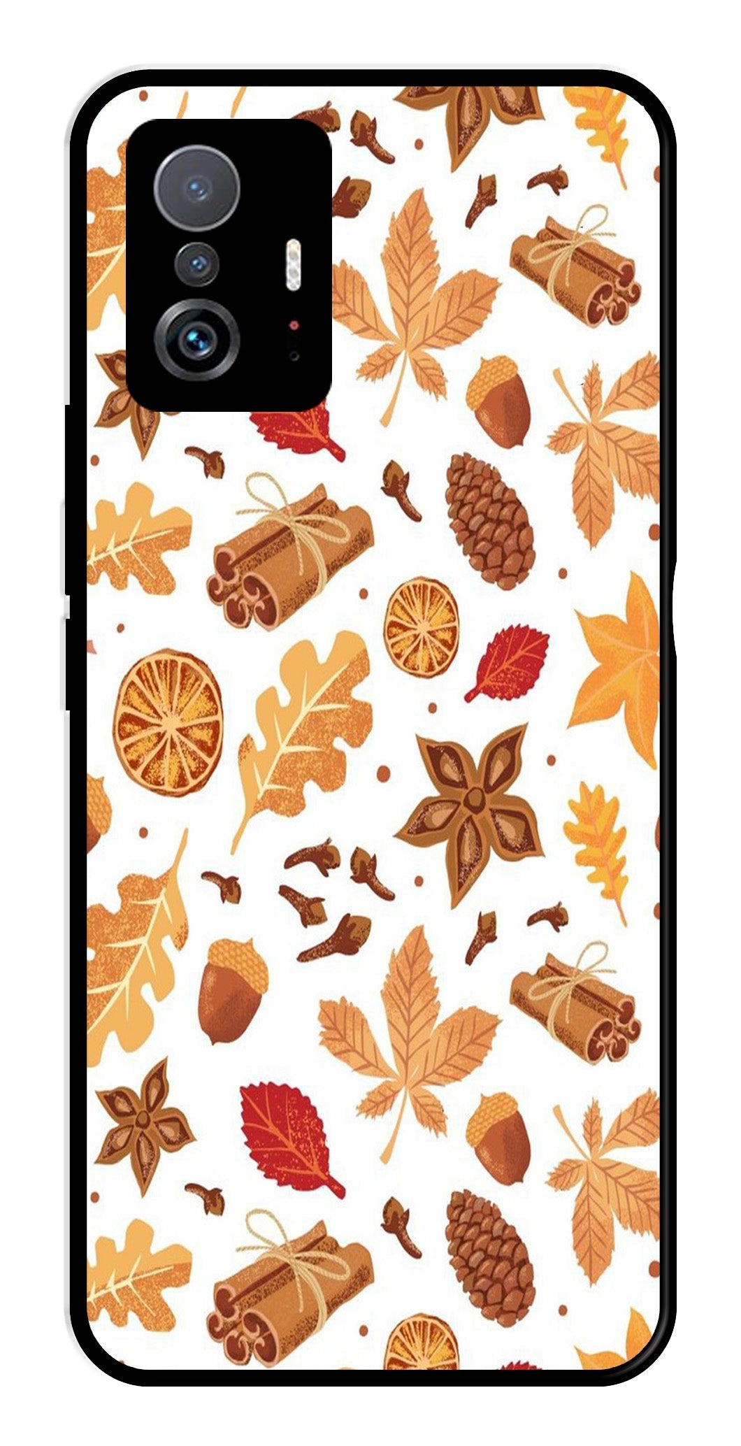 Autumn Leaf Metal Mobile Case for Xiaomi 11T Pro 5G Autumn Leaf Metal Mobile Case for Xiaomi 11T Pro 5G (Design No -19)