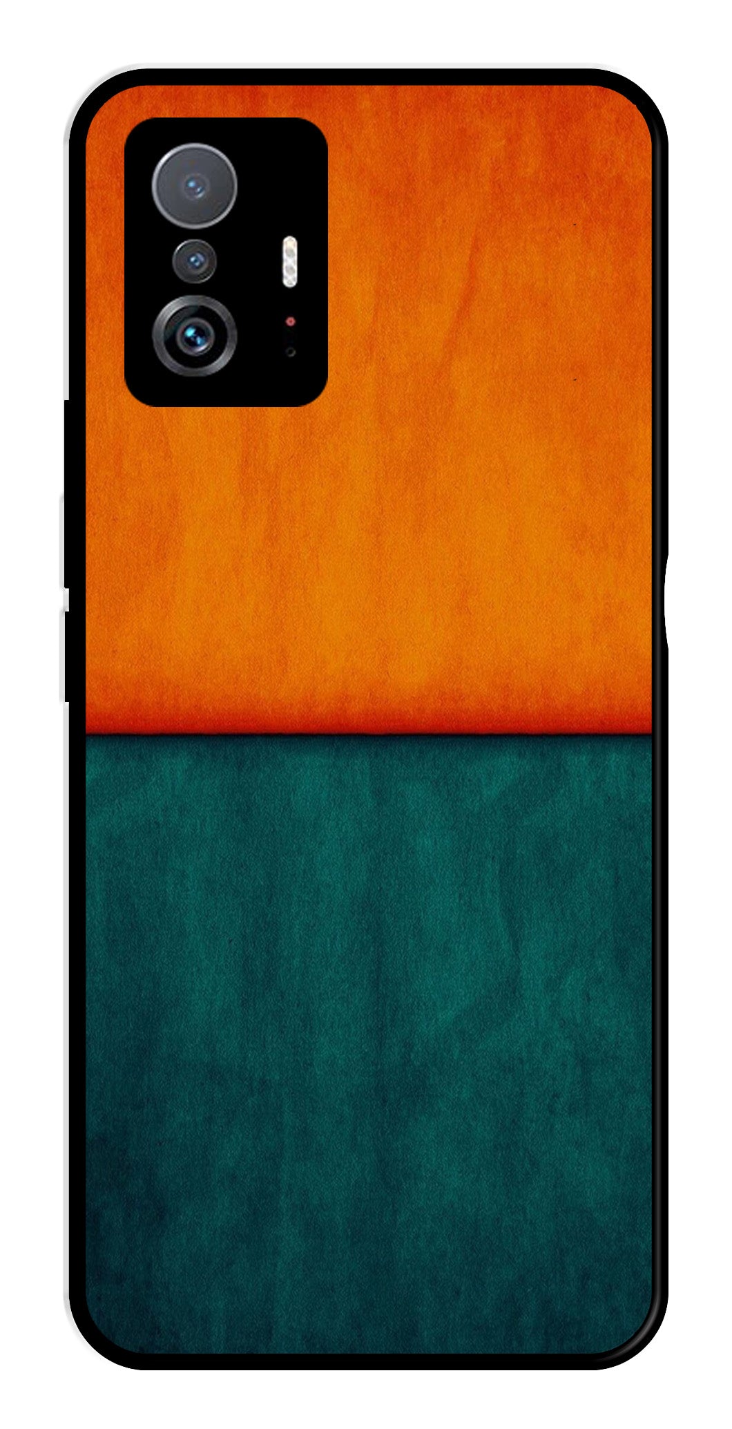 Orange Green Pattern Metal Mobile Case for Xiaomi 11T Pro 5G Orange Green Pattern Metal Mobile Case for Xiaomi 11T Pro 5G (Design No -45)