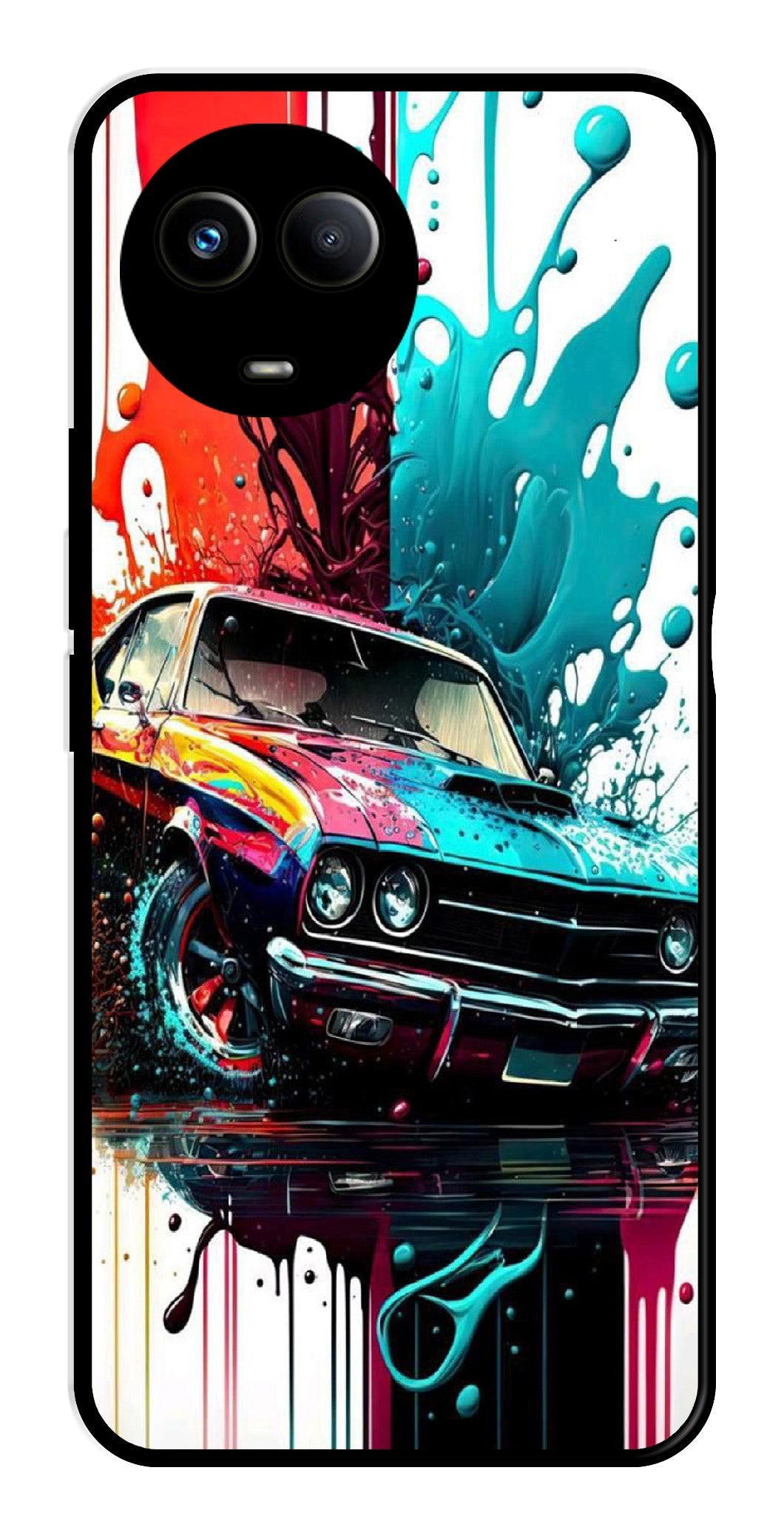 Vintage Car Metal Mobile Case for Realme 11X 5G Vintage Car Metal Mobile Case for Realme 11X 5G (Design No -29)