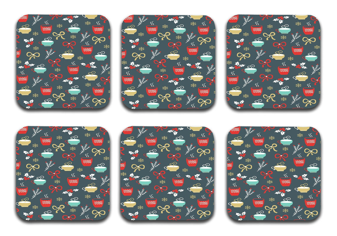 Printed Coffee Pattern Designer Printed Square Tea Coasters With Stand (MDF Wooden, Set Of 6 Pieces Coaster And 1 Stand) Printed Coffee Pattern Designer Printed Square Tea Coasters With Stand (MDF Wooden, Set Of 6 Pieces Coaster And 1 Stand)