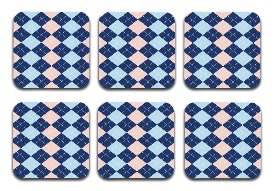 Printed Wildflower Pattern Designer Printed Square Tea Coasters  (MDF Wooden, Set Of 6 Pieces Coaster)