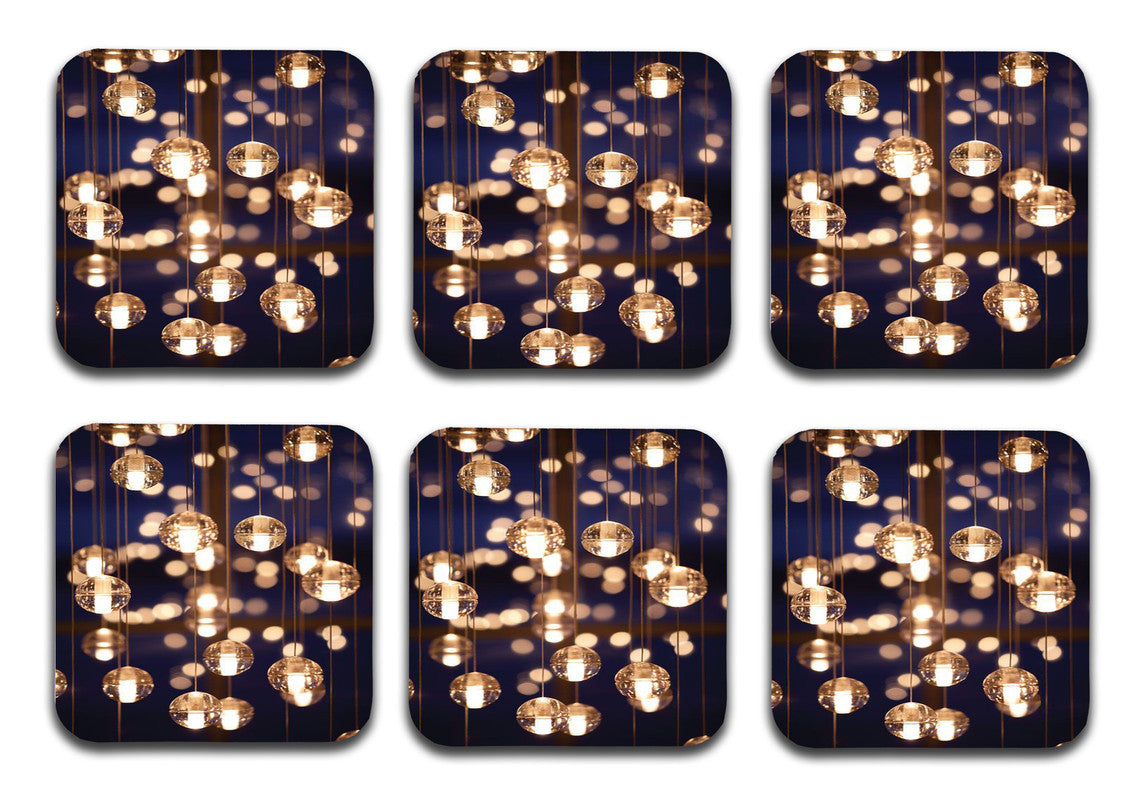 Lights Designer Printed Square Tea Coasters With Stand (MDF Wooden, Set Of 6 Pieces Coaster And 1 Stand) Lights Designer Printed Square Tea Coasters With Stand (MDF Wooden, Set Of 6 Pieces Coaster And 1 Stand)