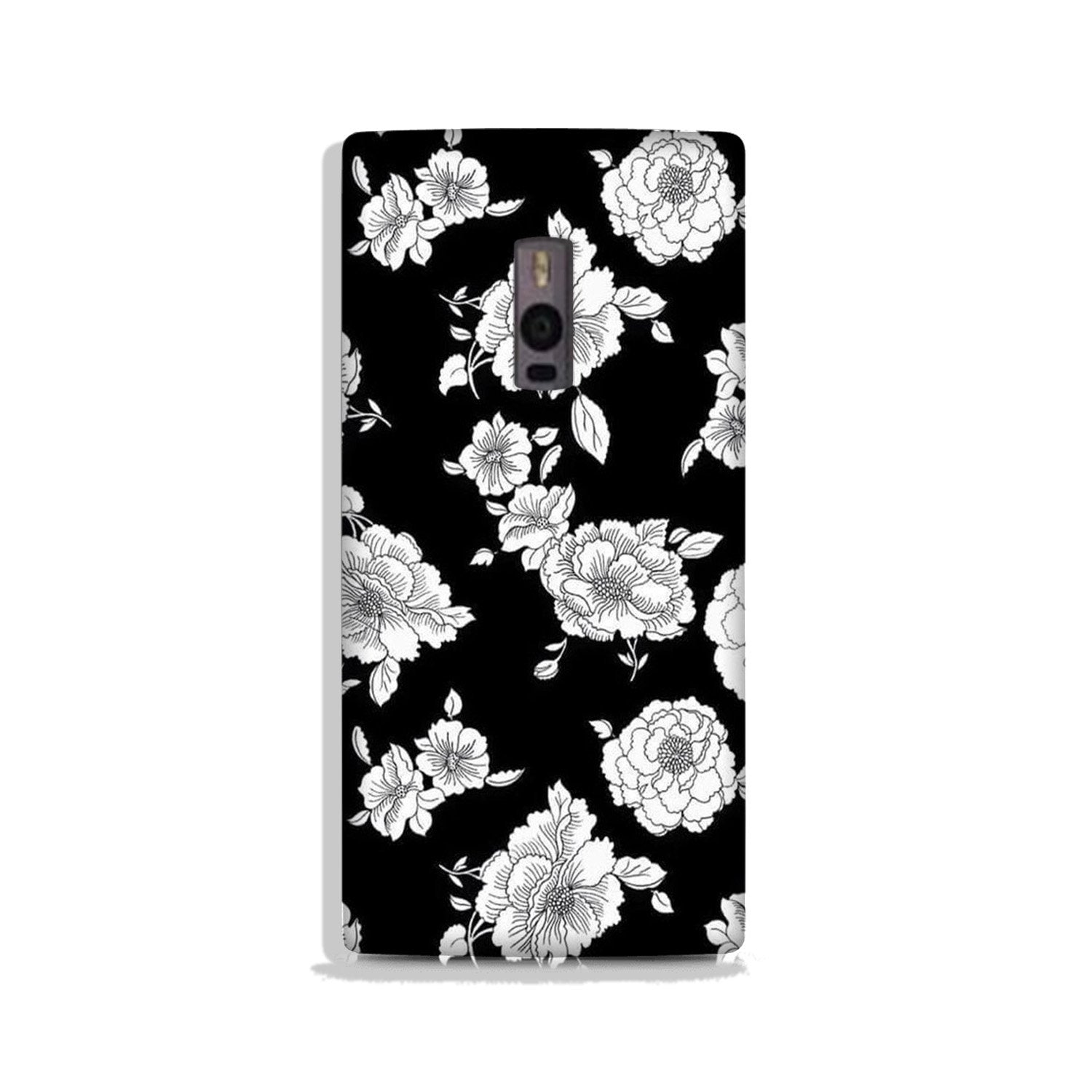White flowers Black Background Case for OnePlus 2 White flowers Black Background Case for OnePlus 2