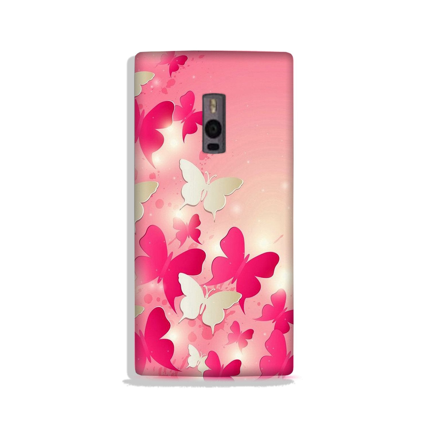 White Pick Butterflies Case for OnePlus 2 White Pick Butterflies Case for OnePlus 2