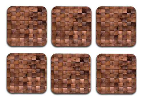 Wooden 8 Designer Printed Square Tea Coasters (MDF Wooden, Set of 6 Pieces)
