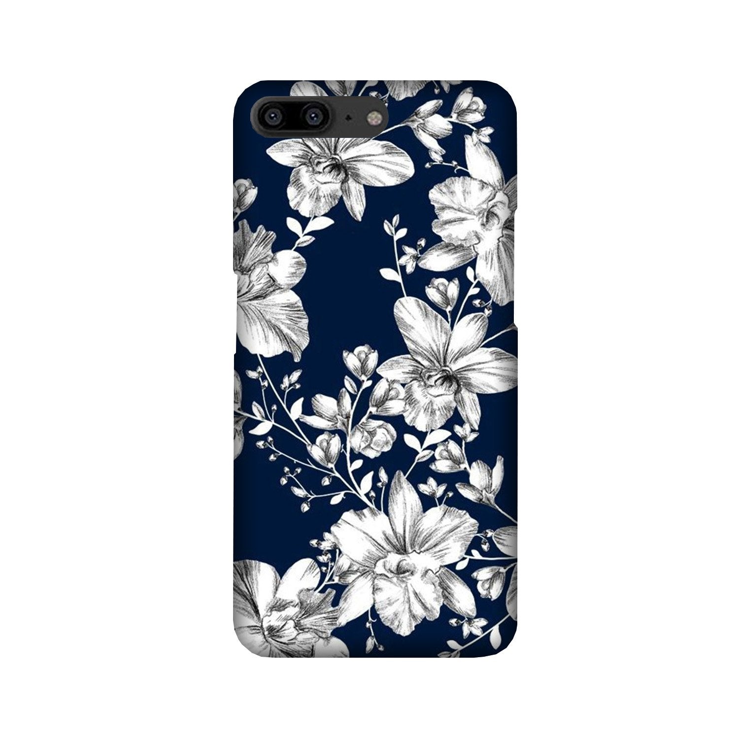 White flowers Blue Background Case for OnePlus 5 White flowers Blue Background Case for OnePlus 5