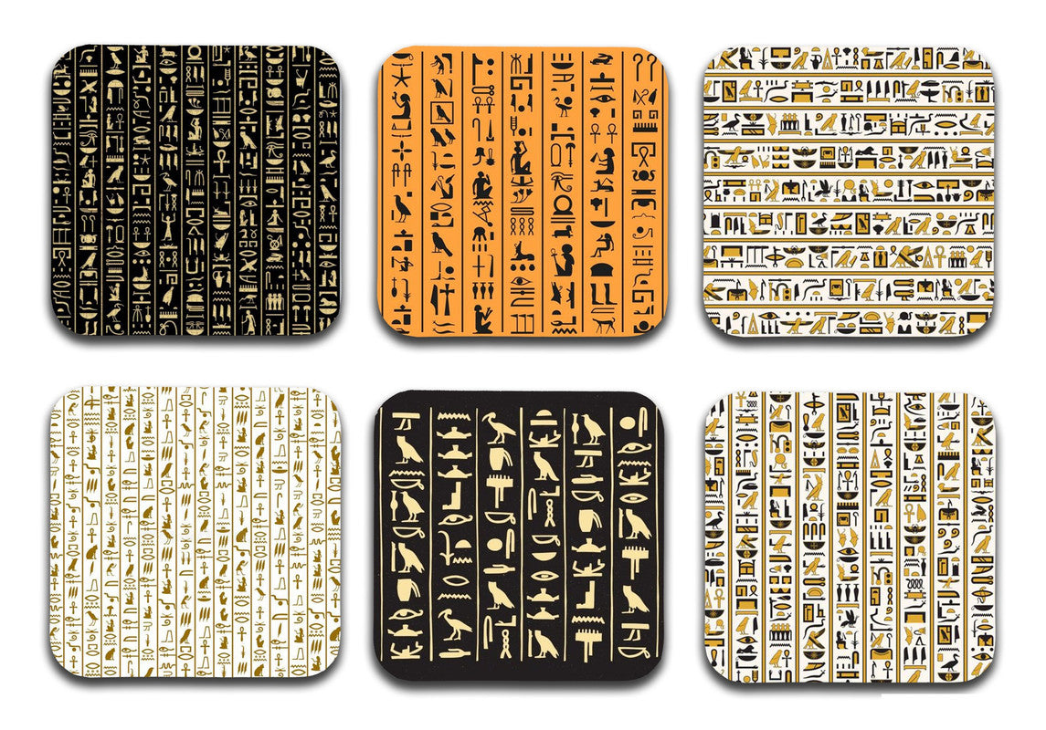 Ancient Egypt Printed Mdf Wooden Printed Square Coasters For Home And Kitchen | Dining Table Decor (Set Of 6 Pieces) Ancient Egypt Printed Mdf Wooden Printed Square Coasters For Home And Kitchen | Dining Table Decor (Set Of 6 Pieces)