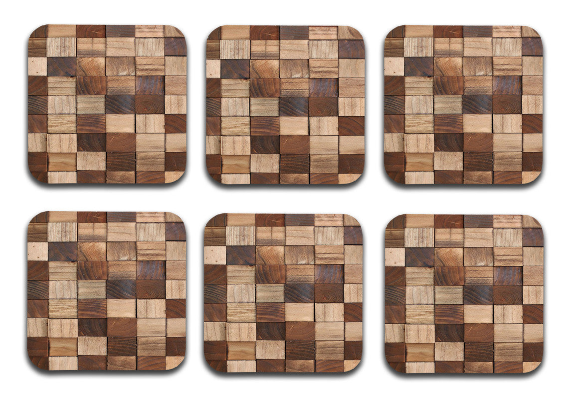Wooden 10 Designer Printed Square Tea Coasters (MDF Wooden, Set of 6 Pieces) Wooden 10 Designer Printed Square Tea Coasters (MDF Wooden, Set of 6 Pieces)