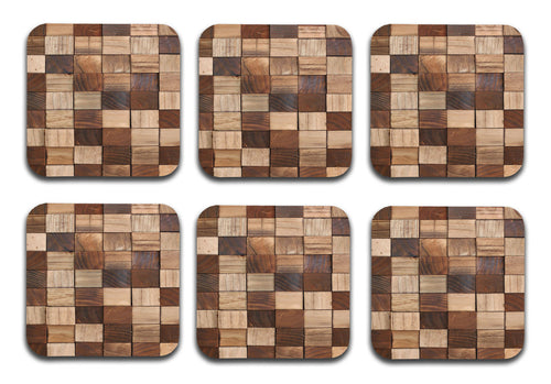 Wooden 10 Designer Printed Square Tea Coasters (MDF Wooden, Set of 6 Pieces)