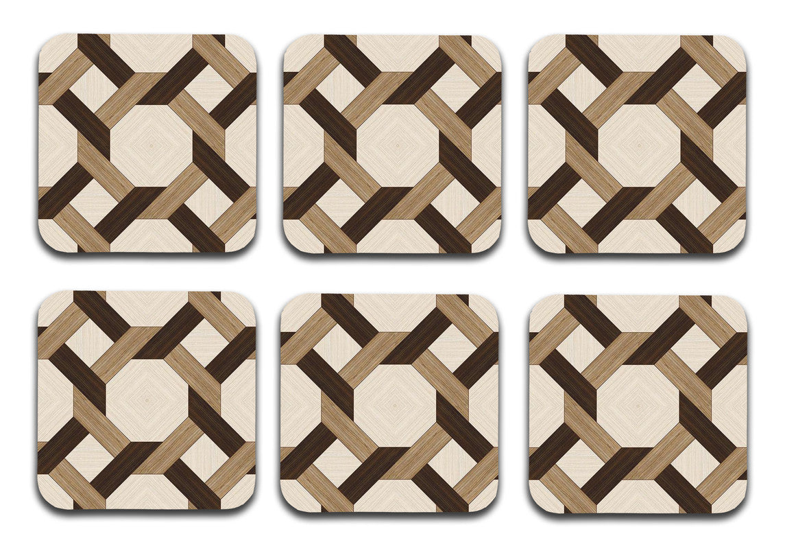 Printed Marble Rope Pattern MDF Wooden Coasters For Home And Kitchen(Set Of 6 Pieces) Printed Marble Rope Pattern MDF Wooden Coasters For Home And Kitchen(Set Of 6 Pieces)