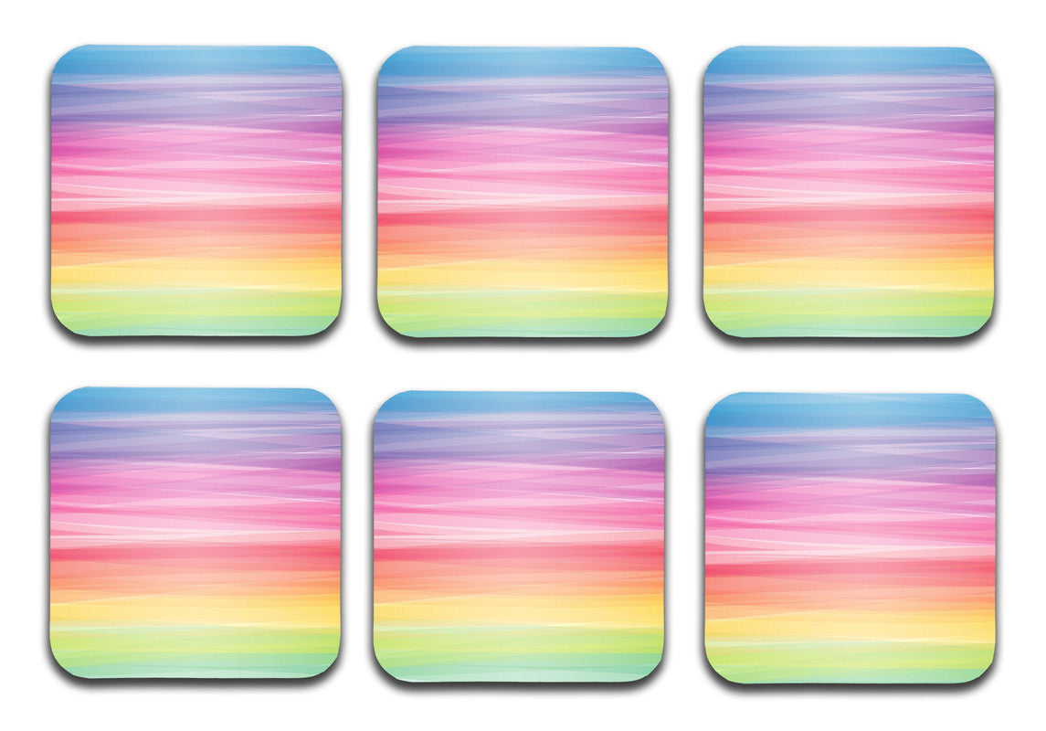 Rainwob Pattern Designer Printed Square Tea Coasters With Stand (MDF Wooden, Set Of 6 Pieces Coaster And 1 Stand) Rainwob Pattern Designer Printed Square Tea Coasters With Stand (MDF Wooden, Set Of 6 Pieces Coaster And 1 Stand)