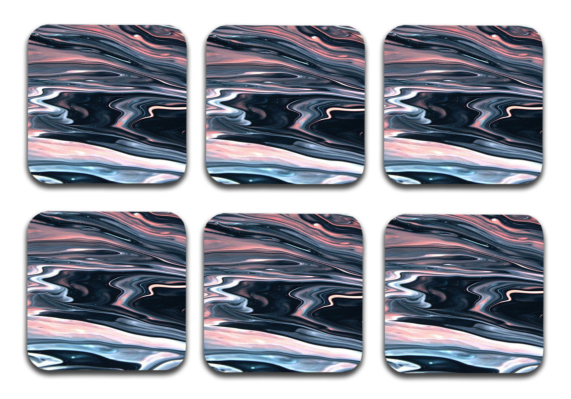 Aesthetic Marble Designer Printed Square Tea Coasters With Stand (MDF Wooden, Set Of 6 Pieces Coaster And 1 Stand) Aesthetic Marble Designer Printed Square Tea Coasters With Stand (MDF Wooden, Set Of 6 Pieces Coaster And 1 Stand)