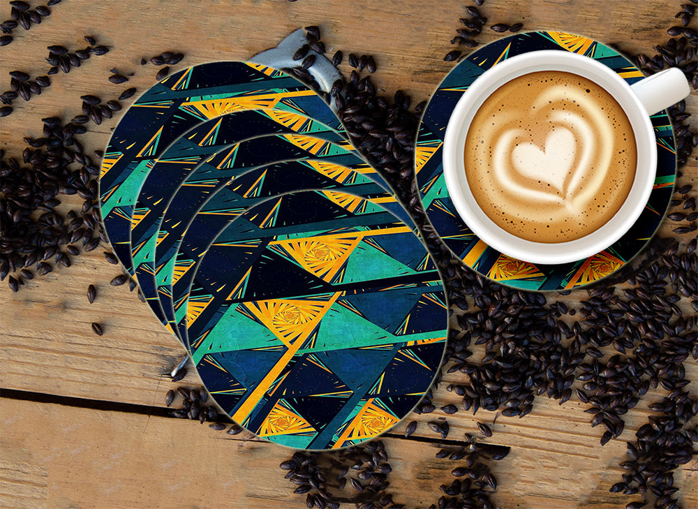 Marble Designer Printed Round Tea Coasters (MDF Wooden, Set Of 6 Pieces) Marble Designer Printed Round Tea Coasters (MDF Wooden, Set Of 6 Pieces)