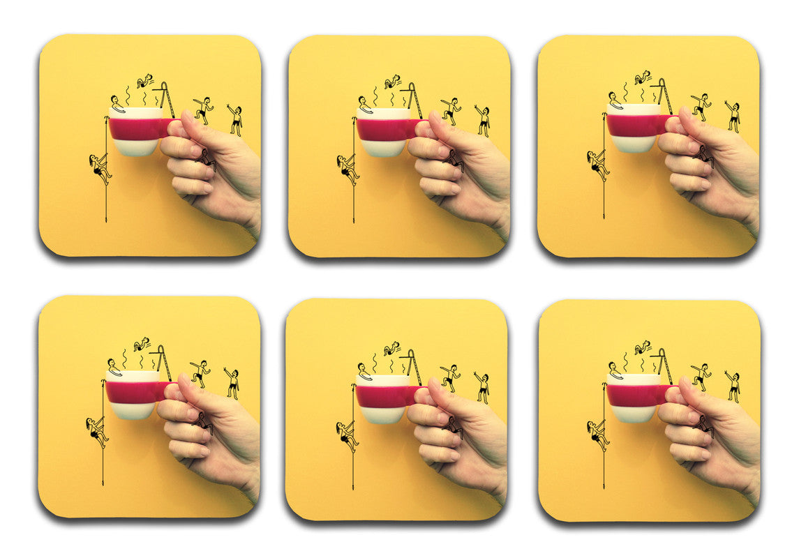 Coffee break Wooden Designer Printed Square Tea Coasters (MDF Wooden,Setof 6 Pieces) Coffee break Wooden Designer Printed Square Tea Coasters (MDF Wooden,Setof 6 Pieces)